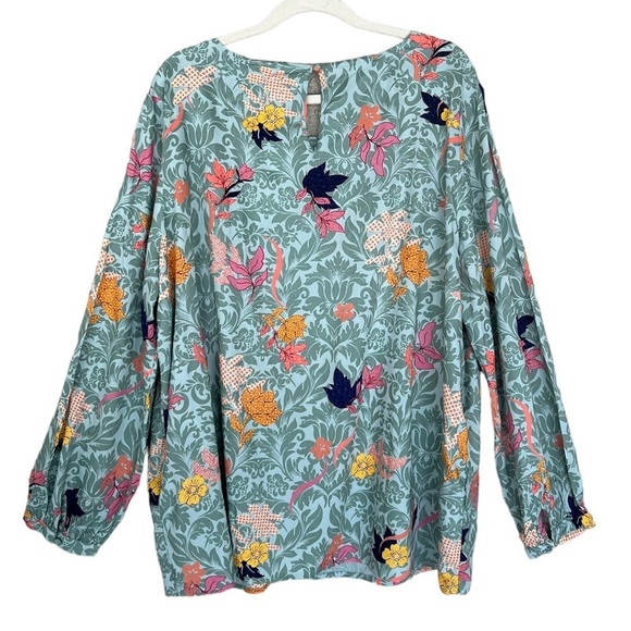 Junarose Floral Print Shirring Detail Sikira Long Sleeve Blouse Top NWT - Picture 7 of 11